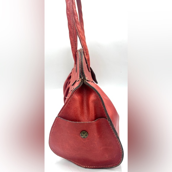 EUC Patricia Nash Red Lione Satchel Handbag 18"(W) x 10"(H) x 7"(D) - Picture 7 of 10